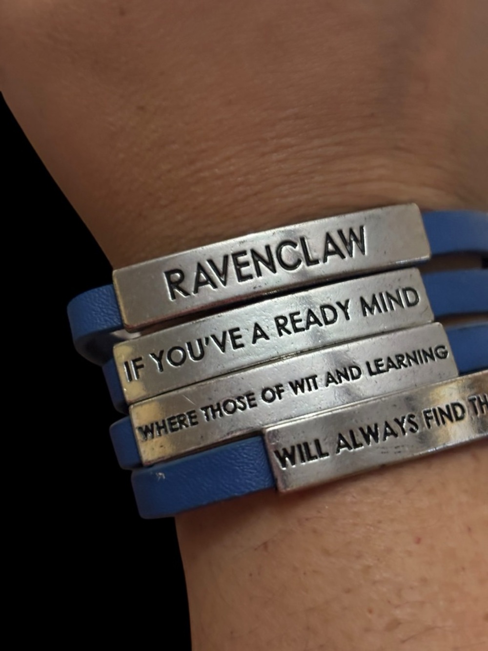 Blue Leather Wrap Bracelet - Bracelet - Picture 3 of 5